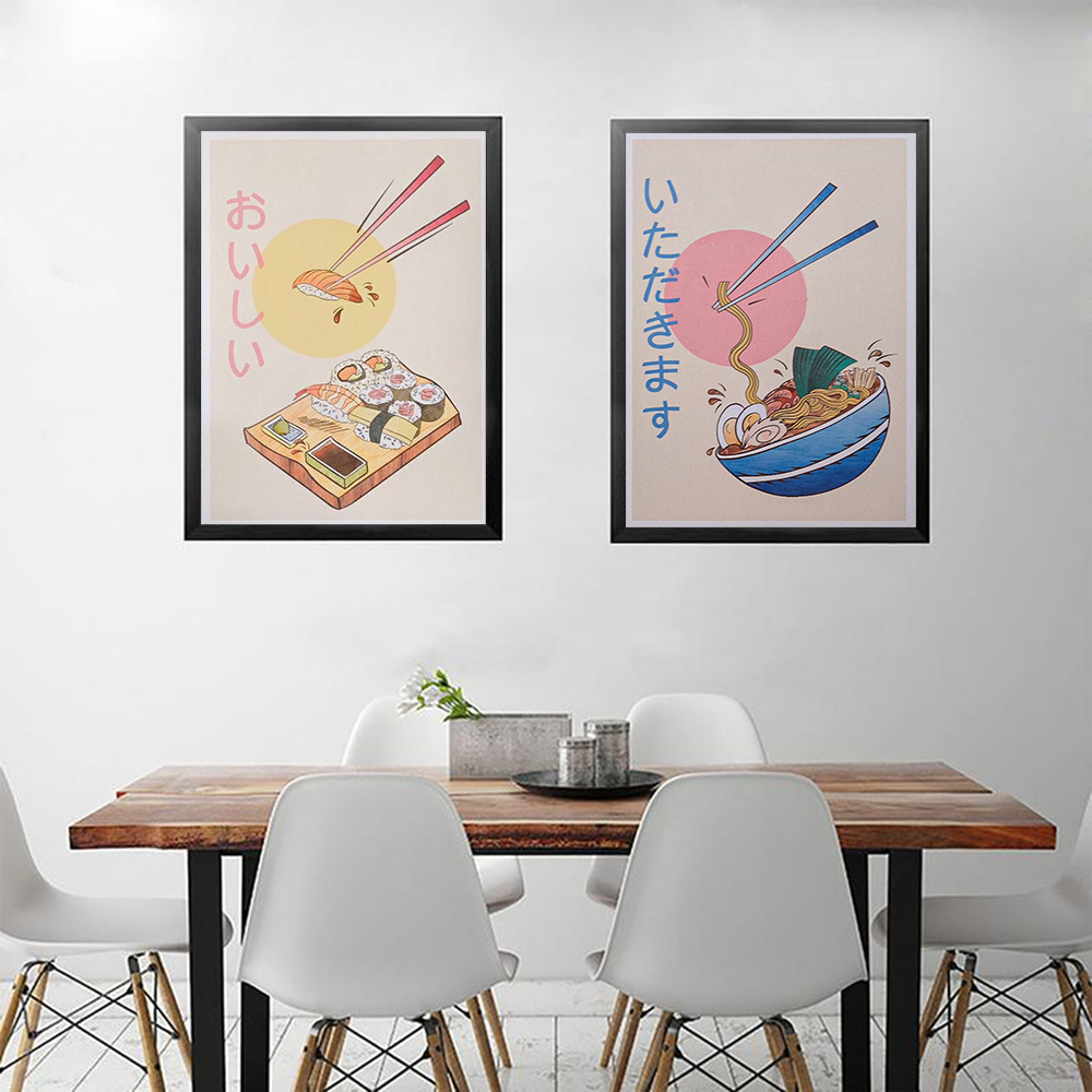 Japanese Restaurant Lifestyle - Japon Tarzı Mutfak Gıda Posterler ve