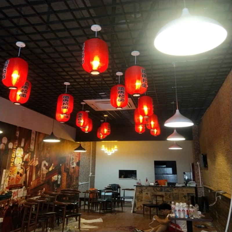 Japanese Restaurant Lifestyle - Japon Tarzı Kavun Feneri Kırmızı Dekoratif